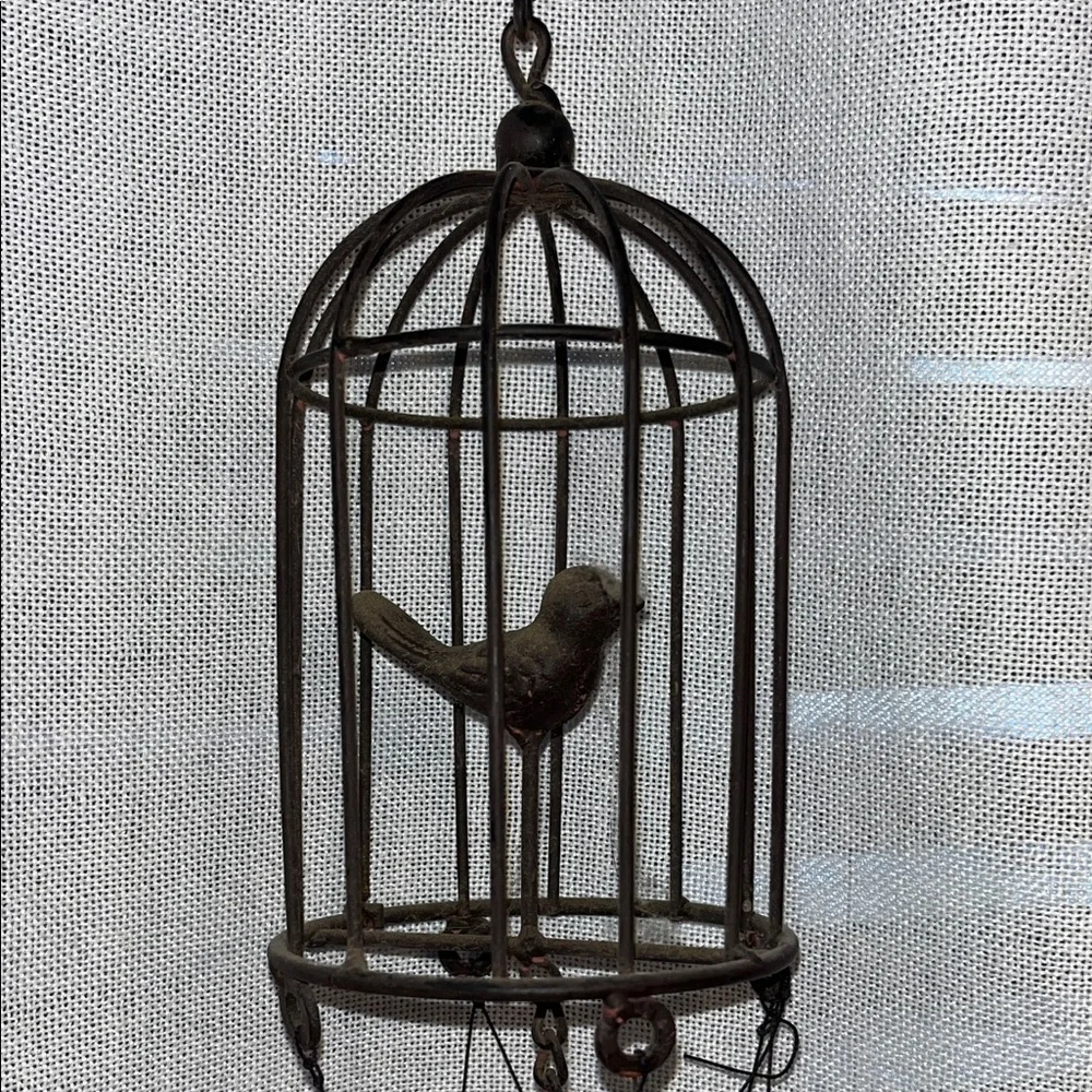 Rustic farmhouse Wind Chime with Birdcage Design